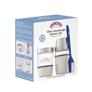 Sauerteig-Herstellungsset, 350 ml, Glas,Silikon, Stahl