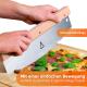 Pizza Wiegemesser (Mondo) aus Edelstahl mit Holzgriff (Premium) 32 cm